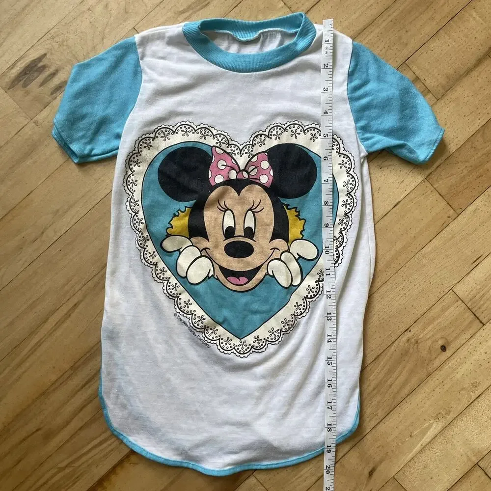 Vintage 90’s Minnie Mouse Pajama Dress Girls Sz 11in Pit To Pit 19-20in‎ Length - Picture 3 of 14